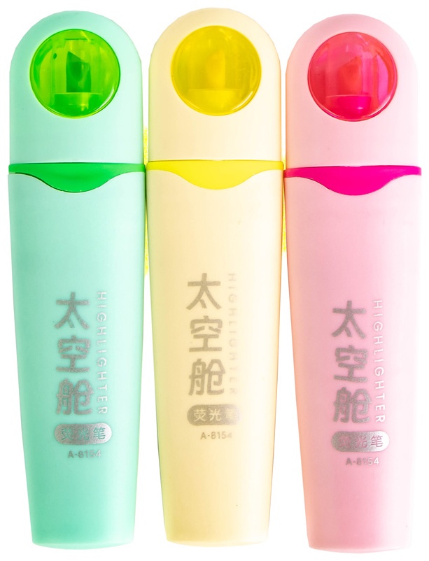 Маркер IVI A-8154, 3 шт, 5 мм, зелёный, жёлтый, розовый