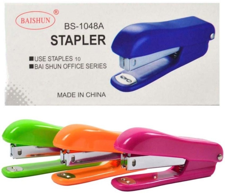 Степлер BAISHUN BS-1048A, размер скобы № 10, мультиколор