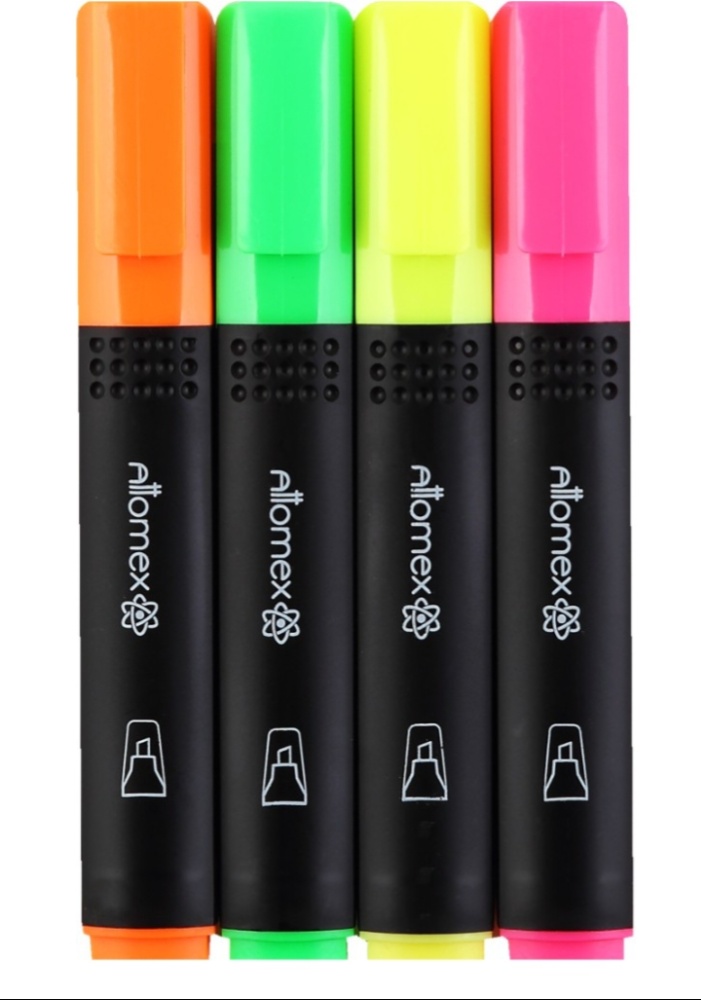 Маркер Attomex 5045304, 4 шт, 4 мм, Жёлтый, розовый, зелёный, оранжевый